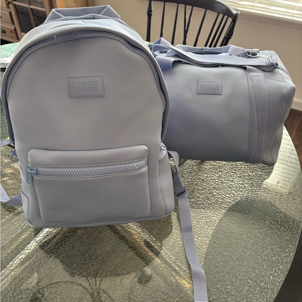 Dagne Dover Light Blue Backpack and Duffel Set